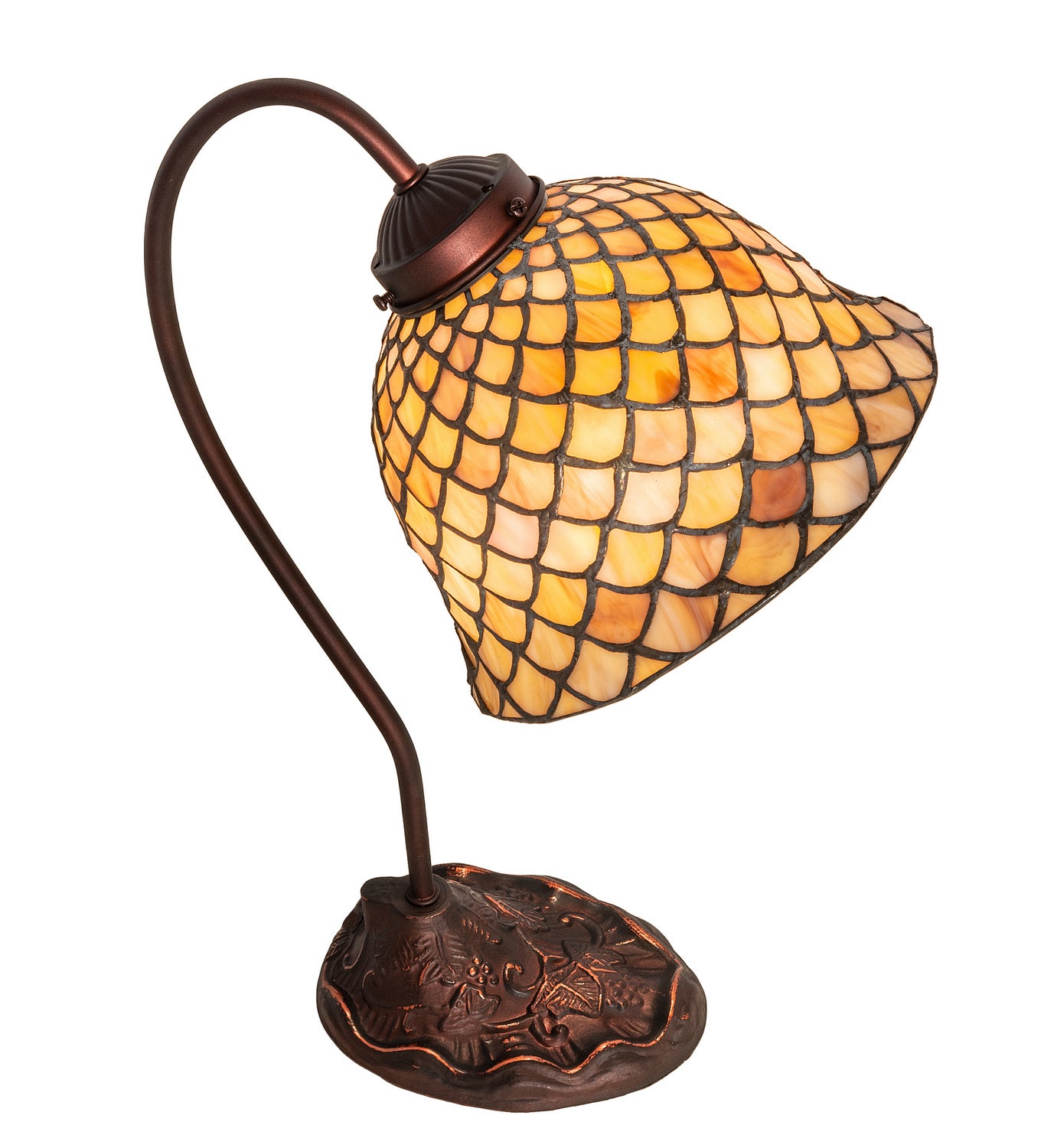 Meyda Tiffany - 247821 - One Light Table Lamp - Tiffany Fishscale - Mahogany Bronze