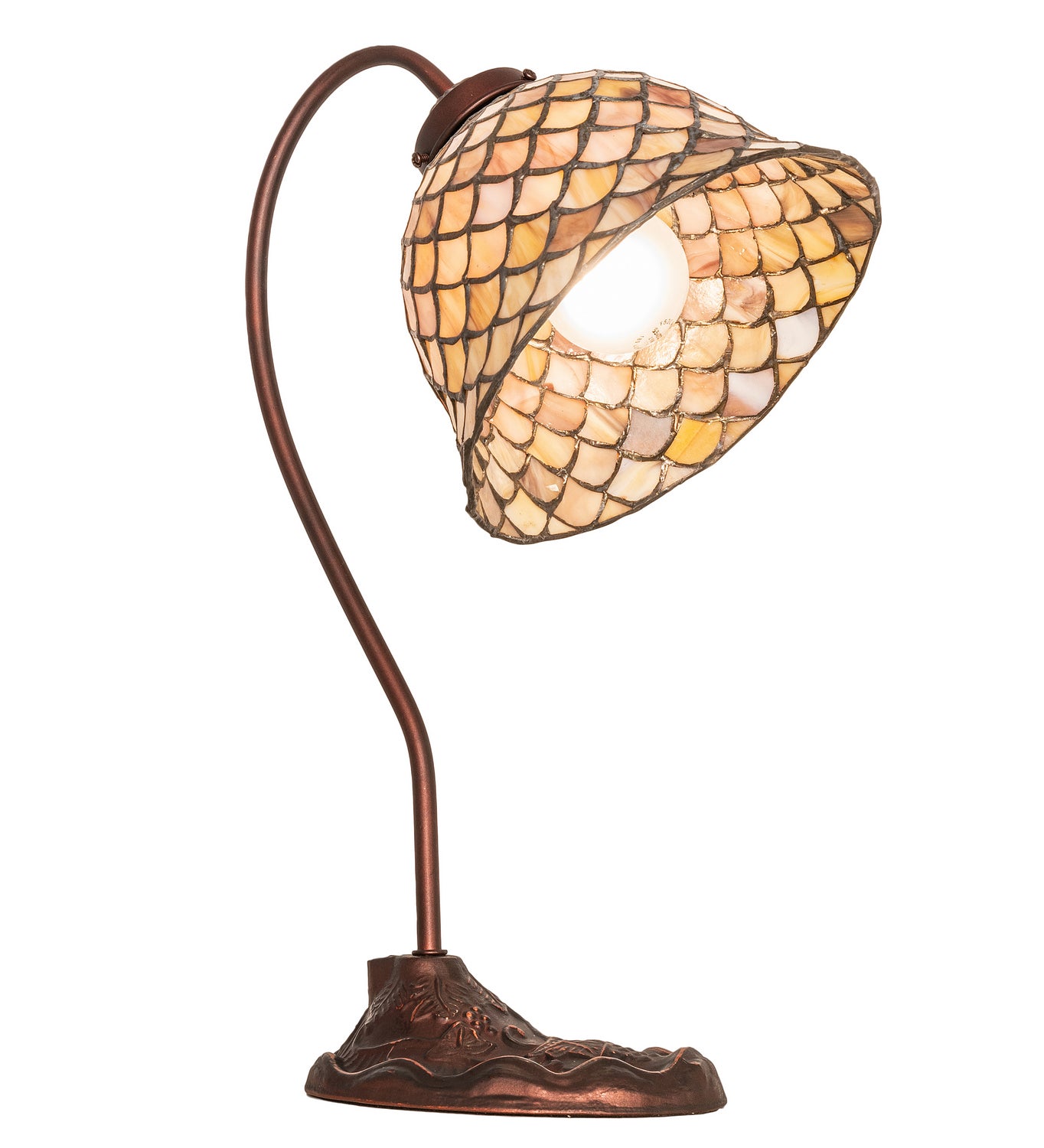 Meyda Tiffany - 247821 - One Light Table Lamp - Tiffany Fishscale - Mahogany Bronze