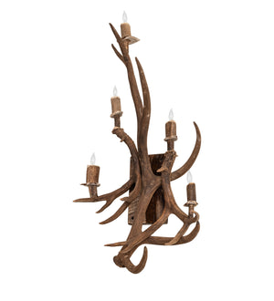 Meyda Tiffany - 247860 - Five Light Wall Sconce - Antlers - Naturally Shed/Stained