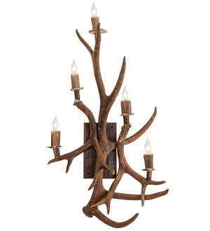 Meyda Tiffany - 247860 - Five Light Wall Sconce - Antlers - Naturally Shed/Stained