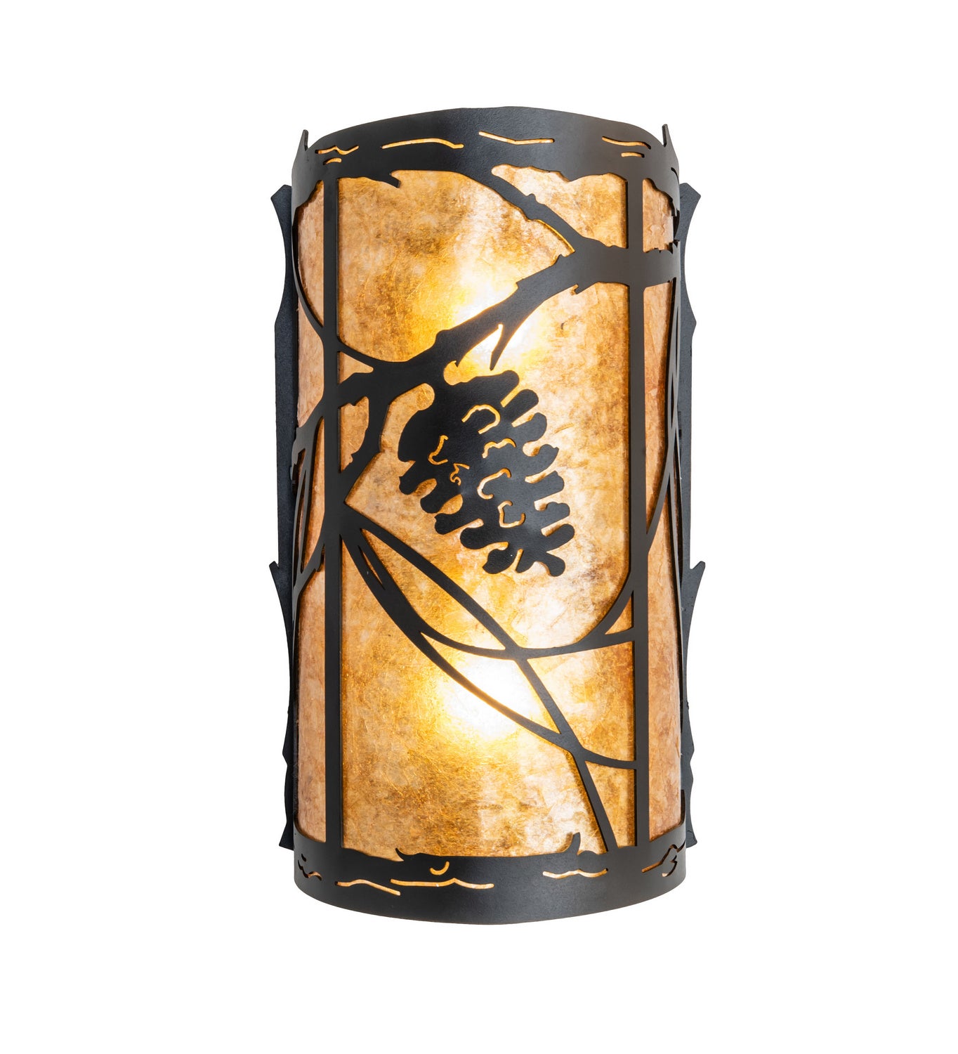 Meyda Tiffany - 247903 - Two Light Wall Sconce - Whispering Pines - Textured Black