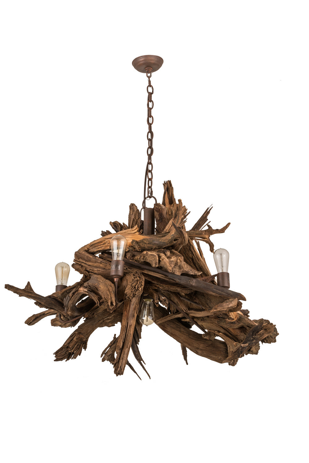 Meyda Tiffany - 248859 - Six Light Chandelier - Driftwood - Natural Wood/Rusty Nail