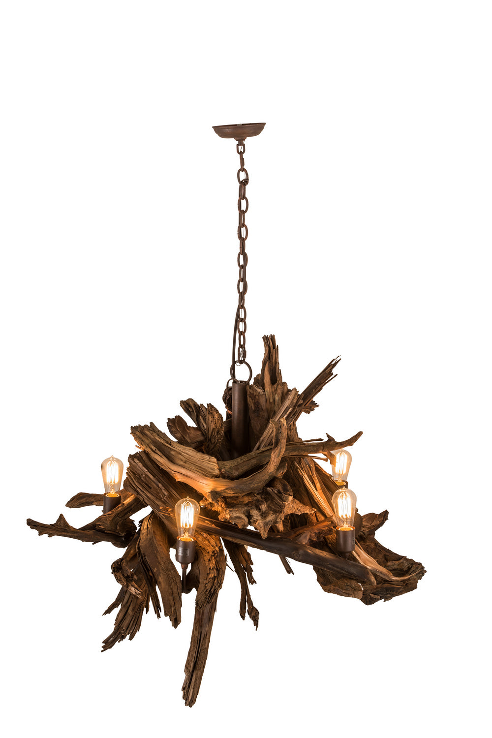 Meyda Tiffany - 248859 - Six Light Chandelier - Driftwood - Natural Wood/Rusty Nail