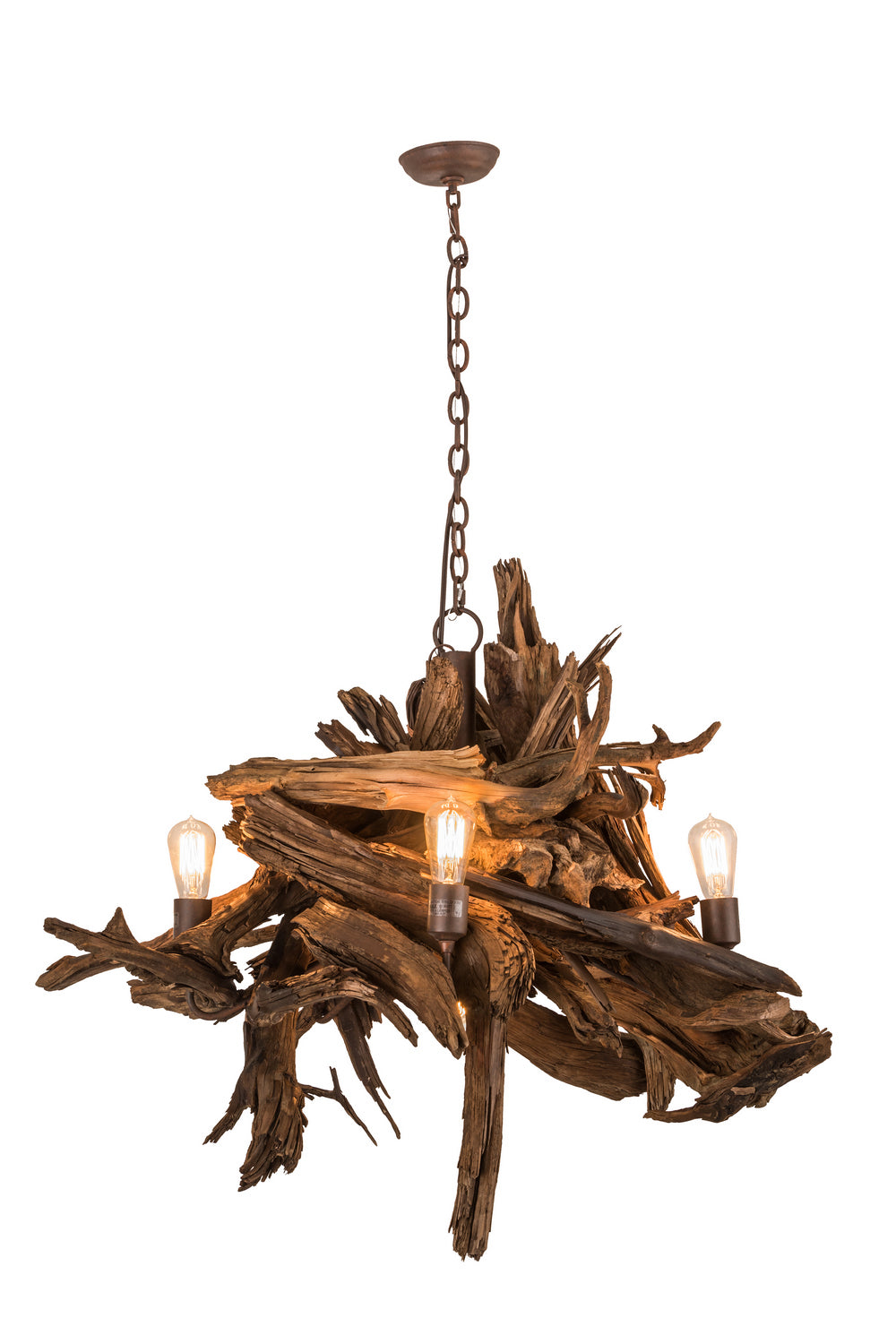 Meyda Tiffany - 248859 - Six Light Chandelier - Driftwood - Natural Wood/Rusty Nail