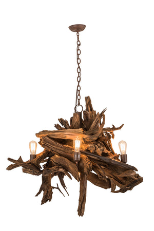 Meyda Tiffany - 248859 - Six Light Chandelier - Driftwood - Natural Wood/Rusty Nail