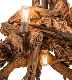 Meyda Tiffany - 248859 - Six Light Chandelier - Driftwood - Natural Wood/Rusty Nail