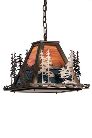 Meyda Tiffany - 249612 - Three Light Pendant - Tall Pines - Antique Copper