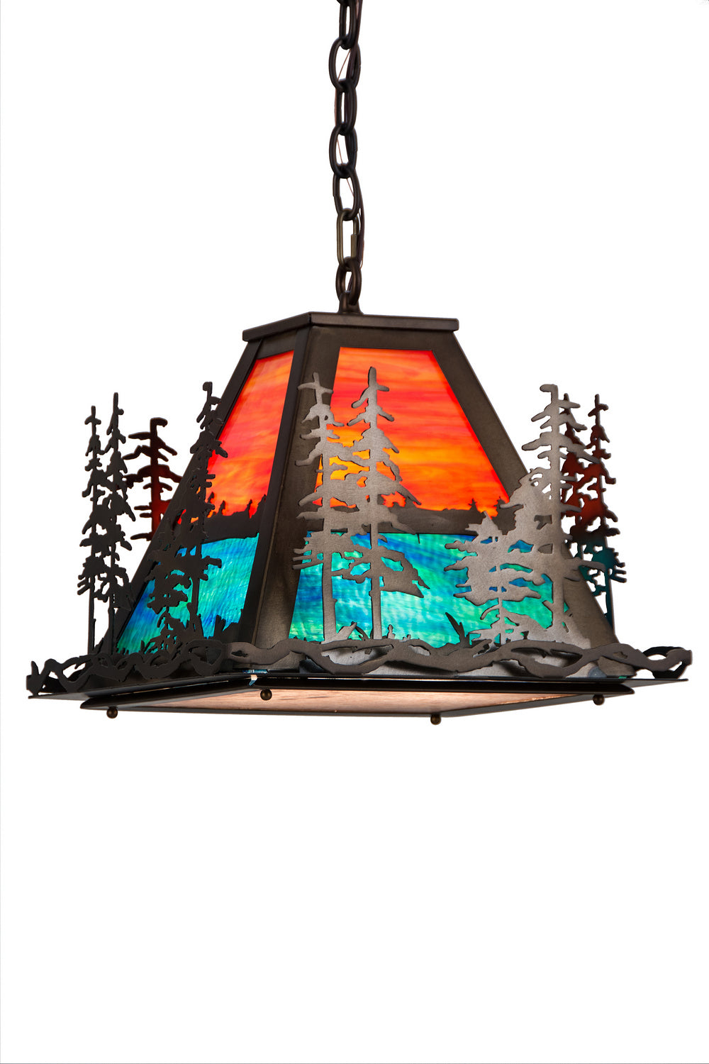 Meyda Tiffany - 249612 - Three Light Pendant - Tall Pines - Antique Copper