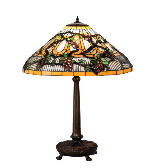 Meyda Tiffany - 65301 - One Light Table Lamp - Jeweled Grape - Mahogany Bronze