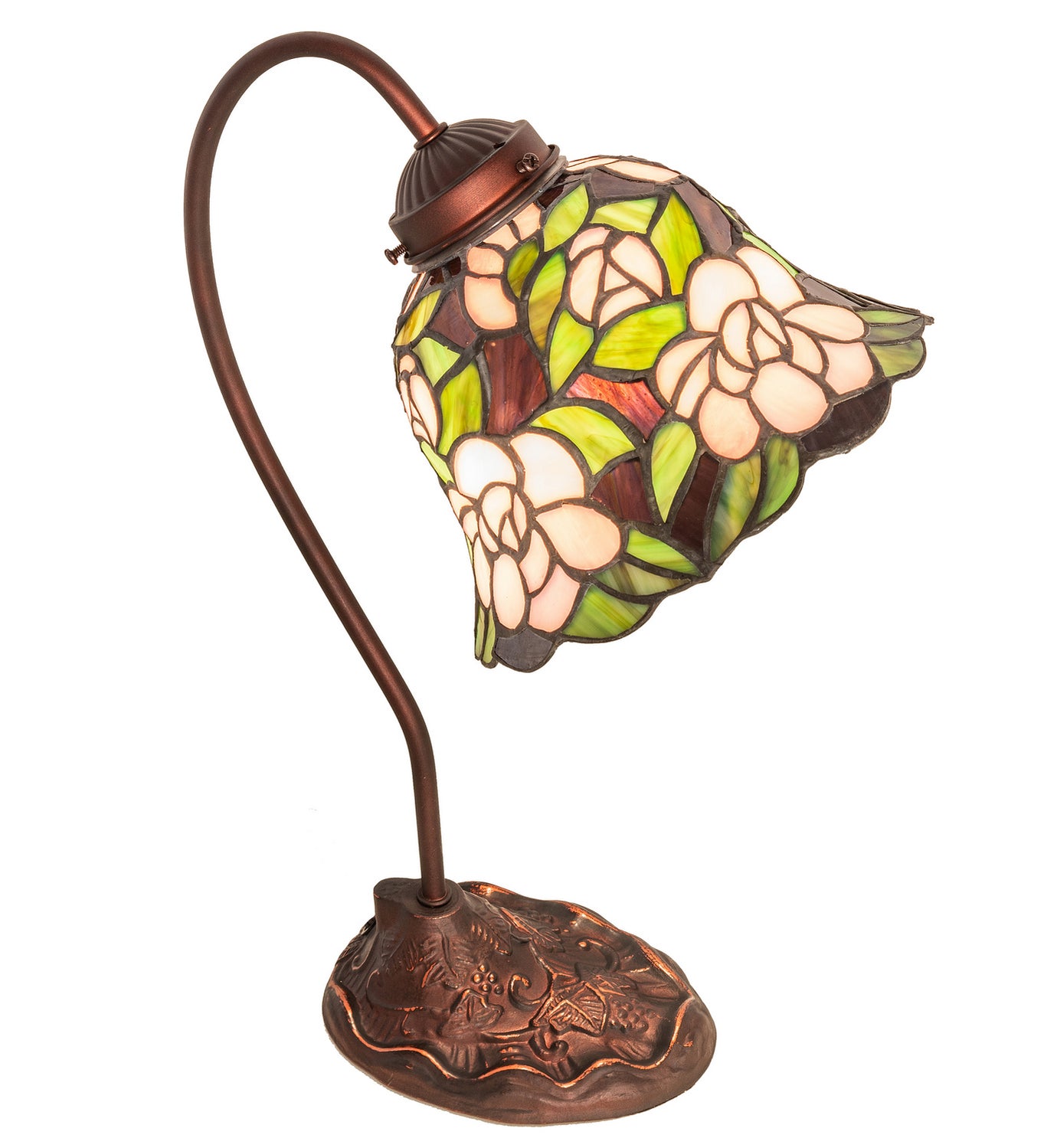 Meyda Tiffany - 82790 - One Light Mini Lamp - Begonia - Mahogany Bronze