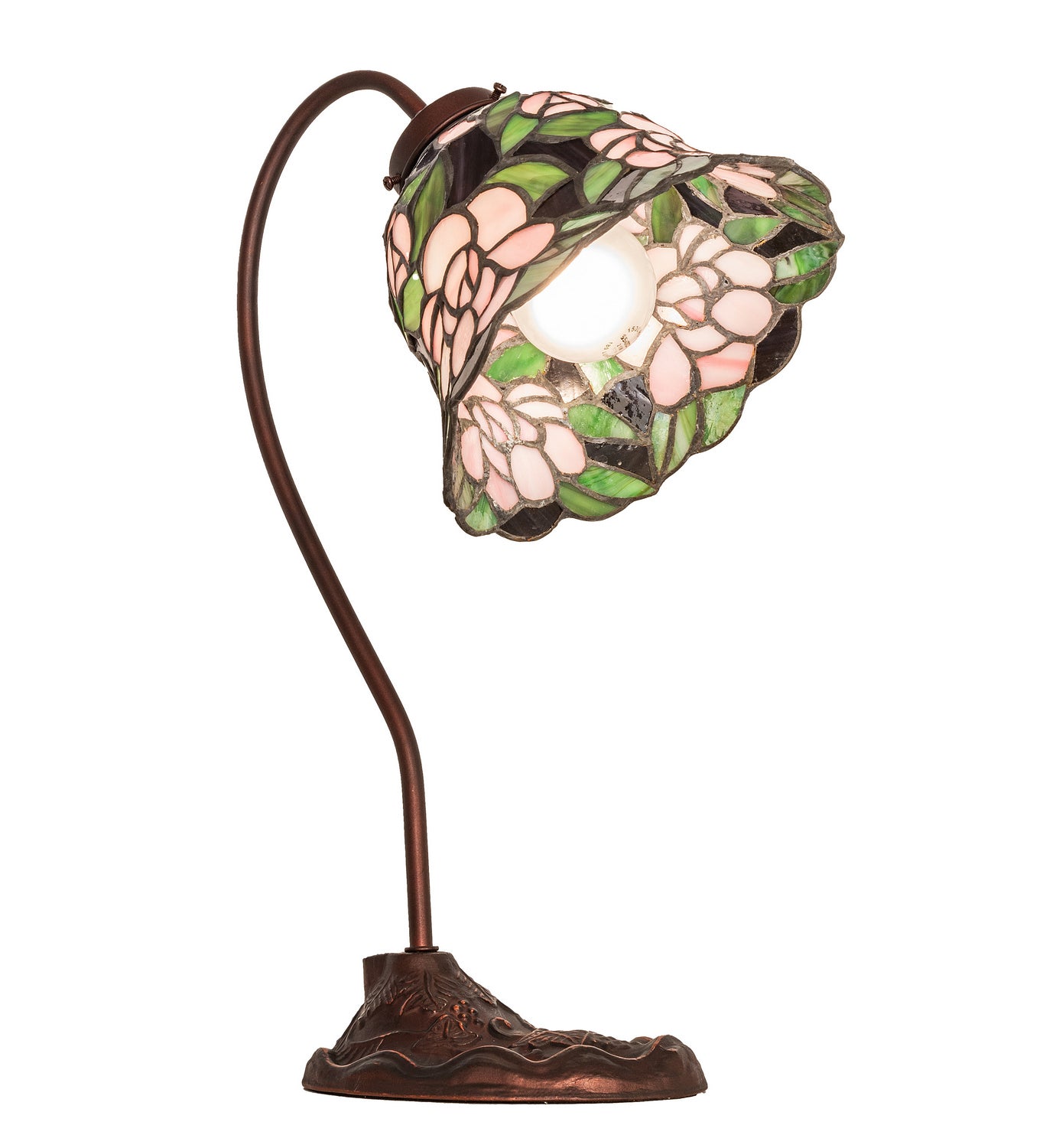 Meyda Tiffany - 82790 - One Light Mini Lamp - Begonia - Mahogany Bronze