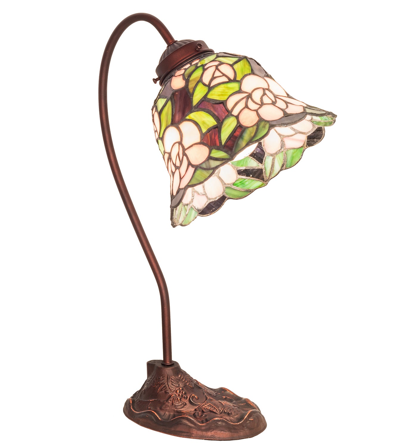 Meyda Tiffany - 82790 - One Light Mini Lamp - Begonia - Mahogany Bronze