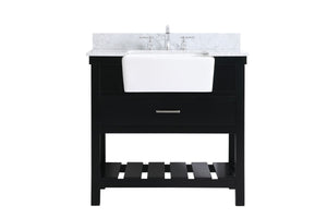 Elegant Lighting - VF60136BK-BS - Single Bathroom Vanity - Clement - Black