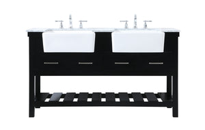 Elegant Lighting - VF60160DBK - Double Bathroom Vanity - Clement - Black