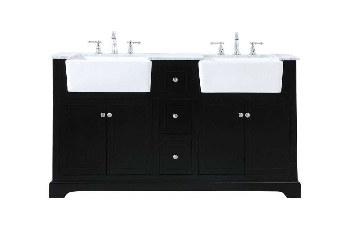 Elegant Lighting - VF60260DBK - Double Bathroom Vanity - Franklin - Black