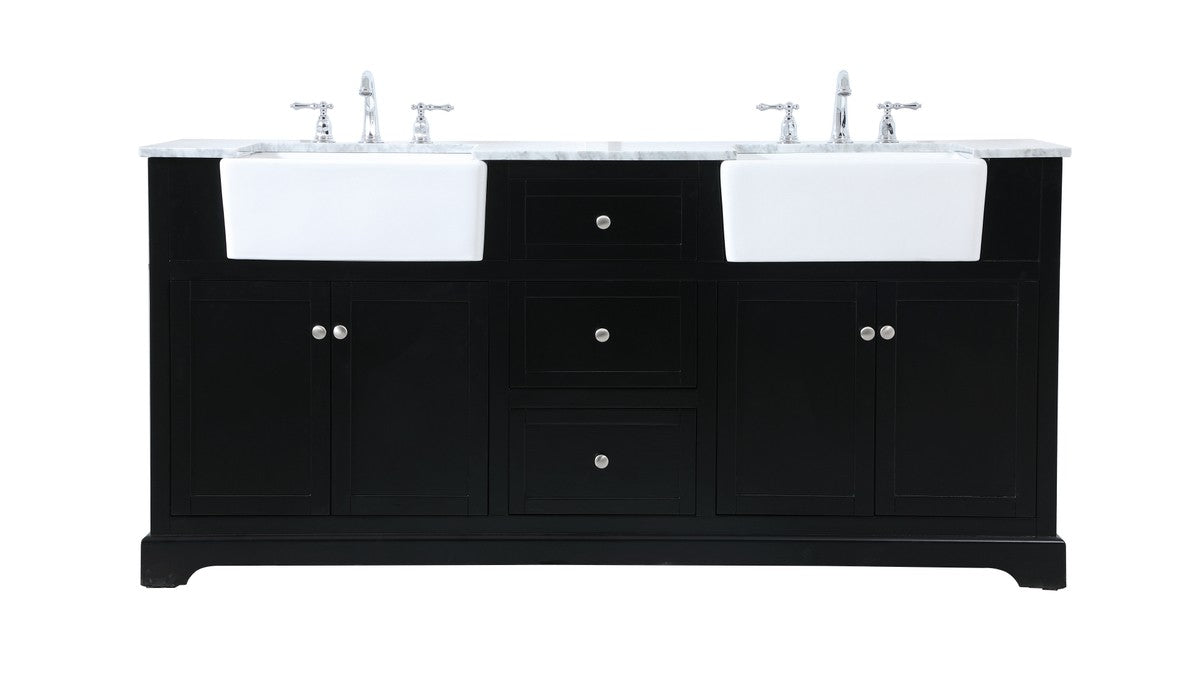 Elegant Lighting - VF60272DBK - Double Bathroom Vanity - Franklin - Black