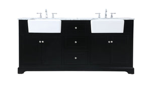 Elegant Lighting - VF60272DBK - Double Bathroom Vanity - Franklin - Black