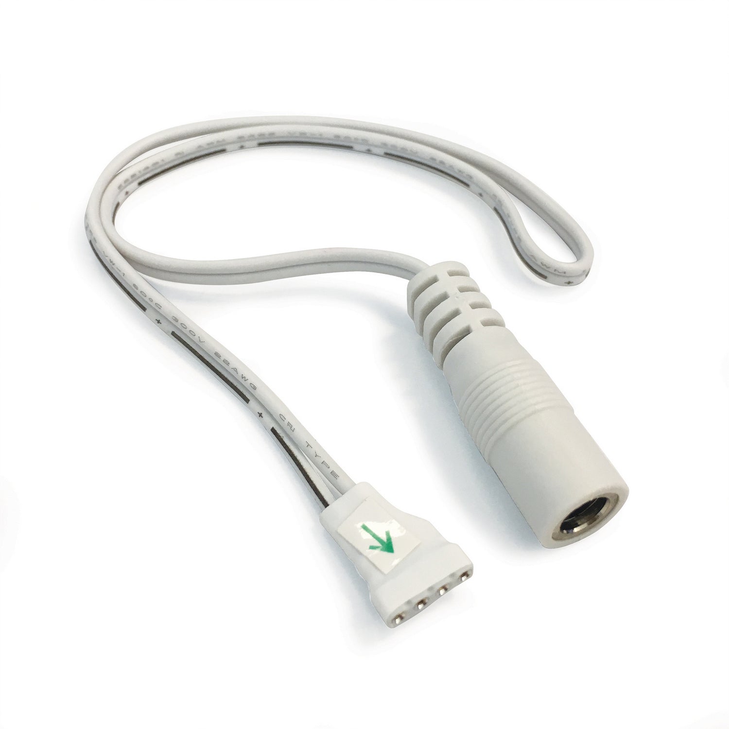 Nora Lighting - NATL-509W - 9" Power Cord with DC Connector for 24V Side-Lit Tape Light - Standard Tape Accessory - White