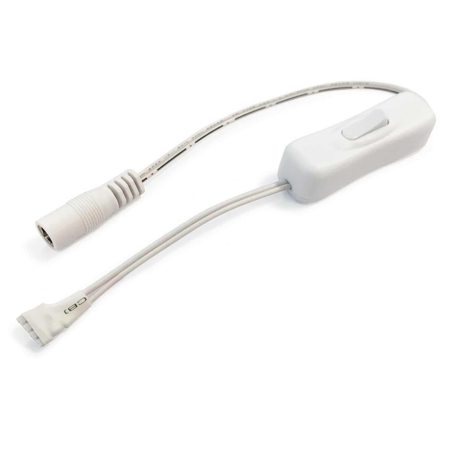 Nora Lighting - NATL-511W - 11" Power Cord with Switch & DC Connector for 24V Side-Lit Tape Light - Standard Tape Accessory - White