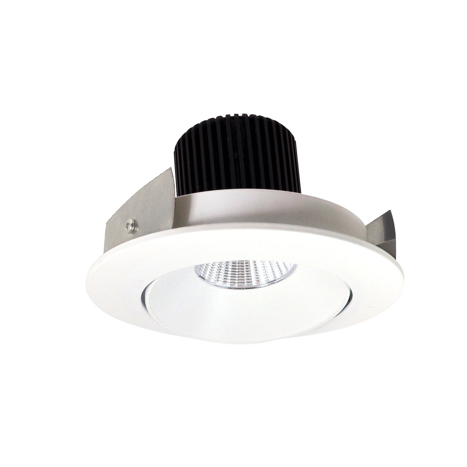 Nora Lighting - NIO-4RC50XMPW - 4" Adj. Round Cone Regressed - Rec Iolite - Matte Powder White Reflector / Matte Powder White Flange