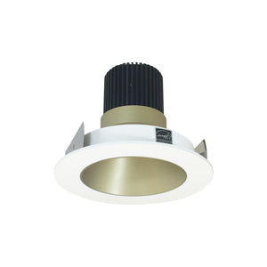 Nora Lighting - NIO-4RNDC50XCHMPW - Reflector Non-Adjustable Trim - Rec Iolite - Champagne Haze Reflector / Matte Powder White Flange