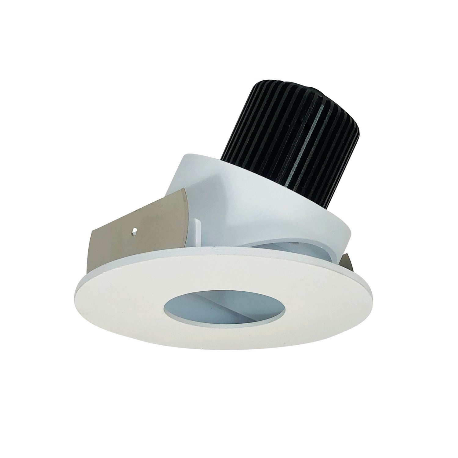 Nora Lighting - NIO-4RPHA50XMPW - 4" Round Pinhole Adj - Rec Iolite - Matte Powder White Pinhole / Matte Powder White Flange