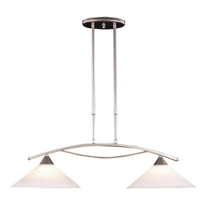 ELK Home - 6501/2 - Two Light Linear Chandelier - Elysburg - Satin Nickel