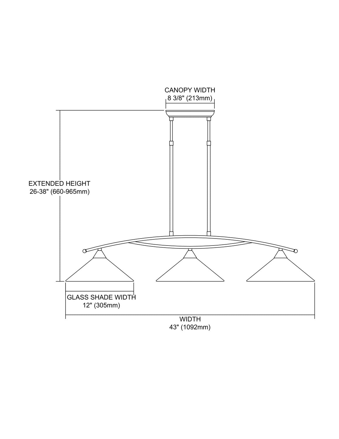 ELK Home - 6502/3 - Three Light Linear Chandelier - Elysburg - Satin Nickel