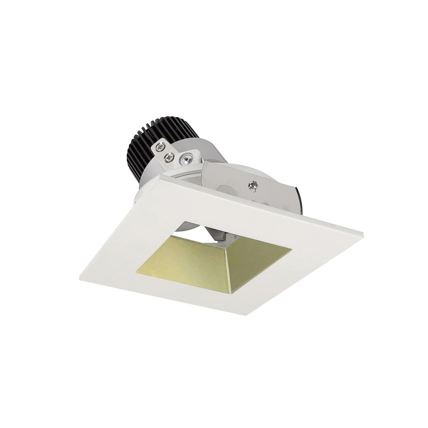 Nora Lighting - NIO-4SDSQ50XCHMPW - Adjustable Trim - Rec Iolite - Champagne Haze Reflector / Matte Powder White Flange