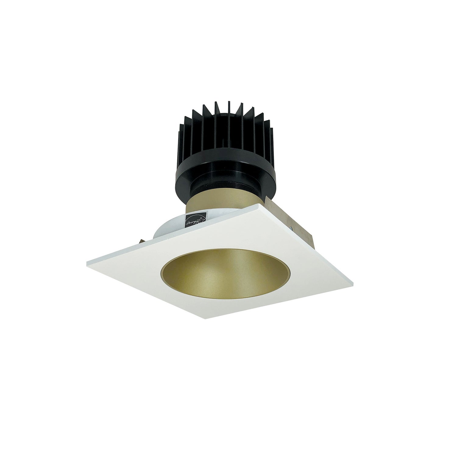 Nora Lighting - NIO-4SNDC27XCHMPW/HL - Non-Adjustable Trim - Rec Iolite - Champagne Haze Reflector / Matte Powder White Flange