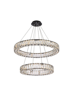 Elegant Lighting - 3503G28BK - LED Chandelier - Monroe - Black