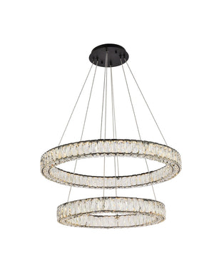 Elegant Lighting - 3503G32BK - LED Chandelier - Monroe - Black