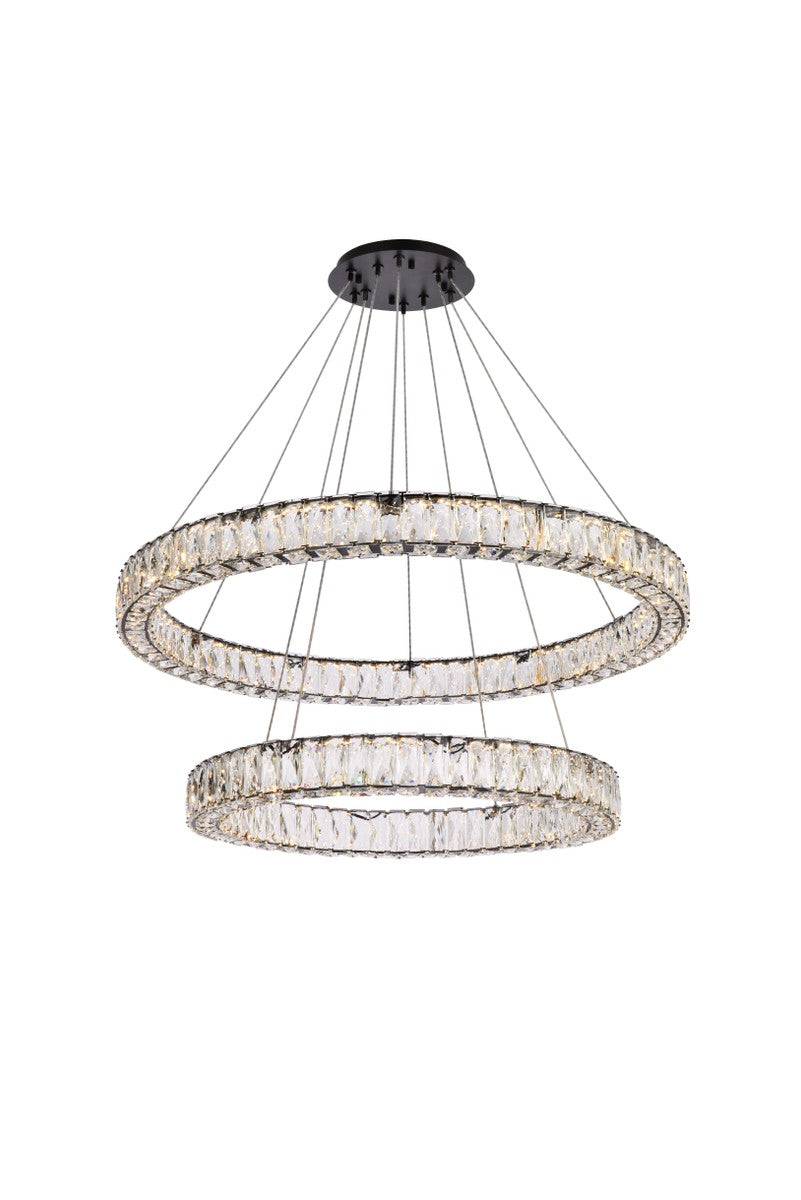 Elegant Lighting - 3503G36BK - LED Chandelier - Monroe - Black