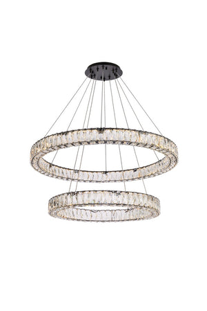 Elegant Lighting - 3503G36BK - LED Chandelier - Monroe - Black