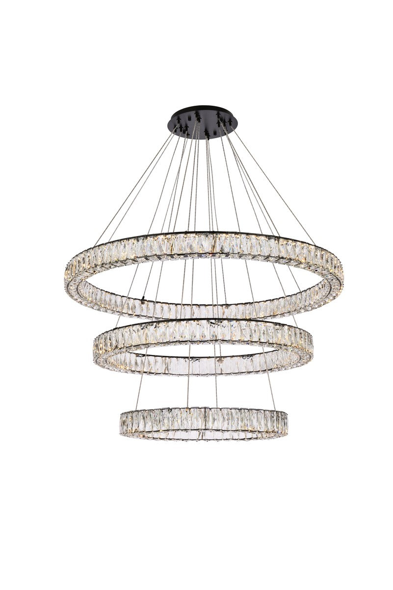 Elegant Lighting - 3503G41LBK - LED Chandelier - Monroe - Black