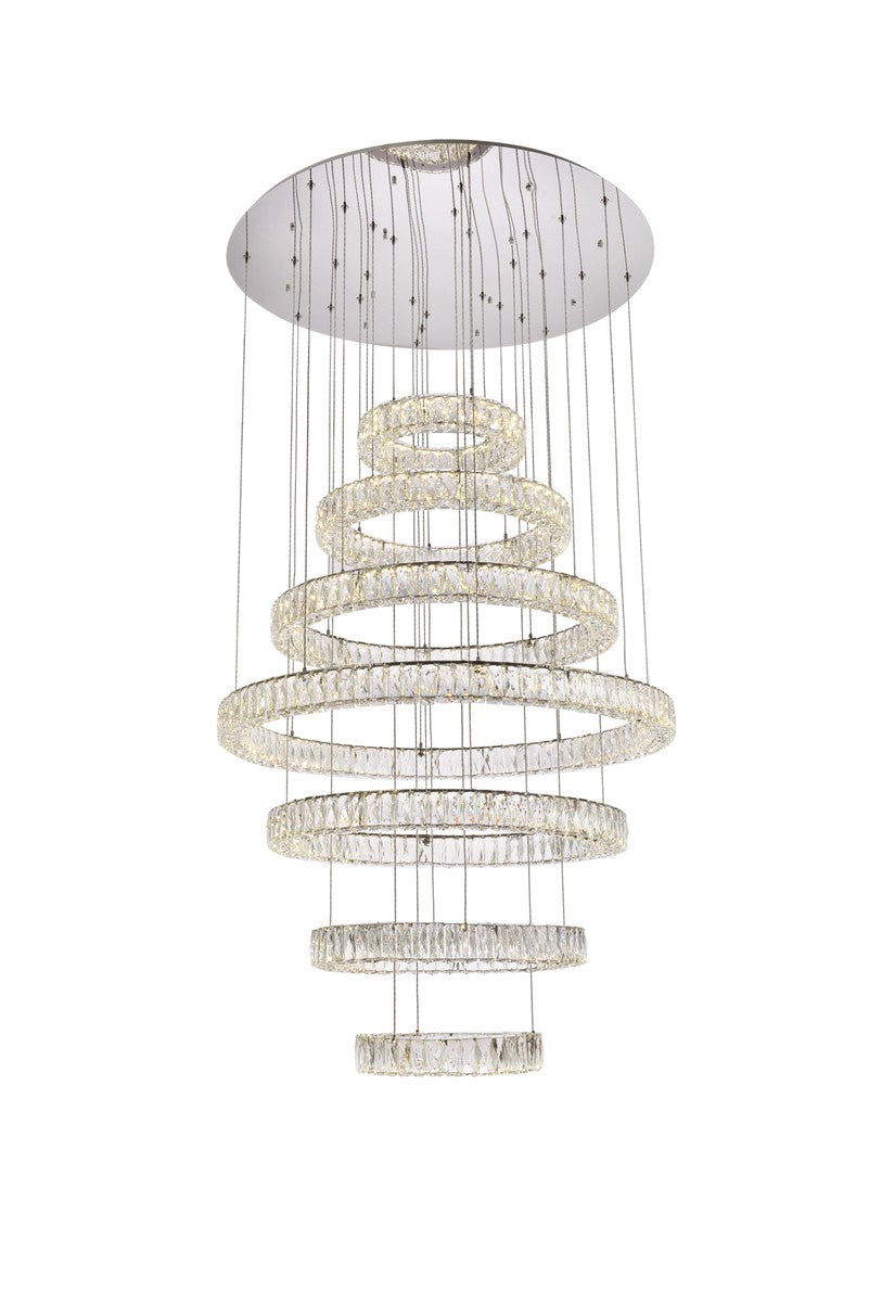 Elegant Lighting - 3503G7LC - LED Chandelier - Monroe - Chrome