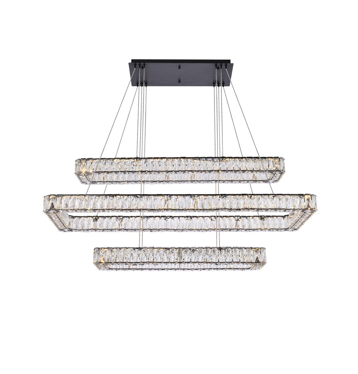 Elegant Lighting - 3504G50L3BK - LED Pendant - Monroe - Black