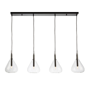 Artcraft - AC11164BK - Four Light Island Pendant - Conic - Black