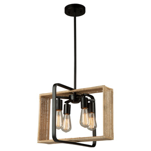 Artcraft - AC11714BK - Four Light Pendant - Perris - Black