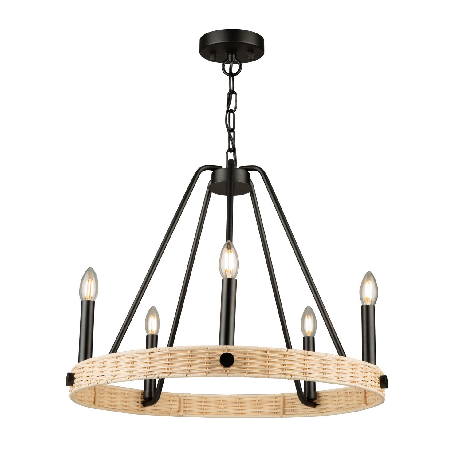 Artcraft - AC11715BK - Five Light Chandelier - Perris - Black