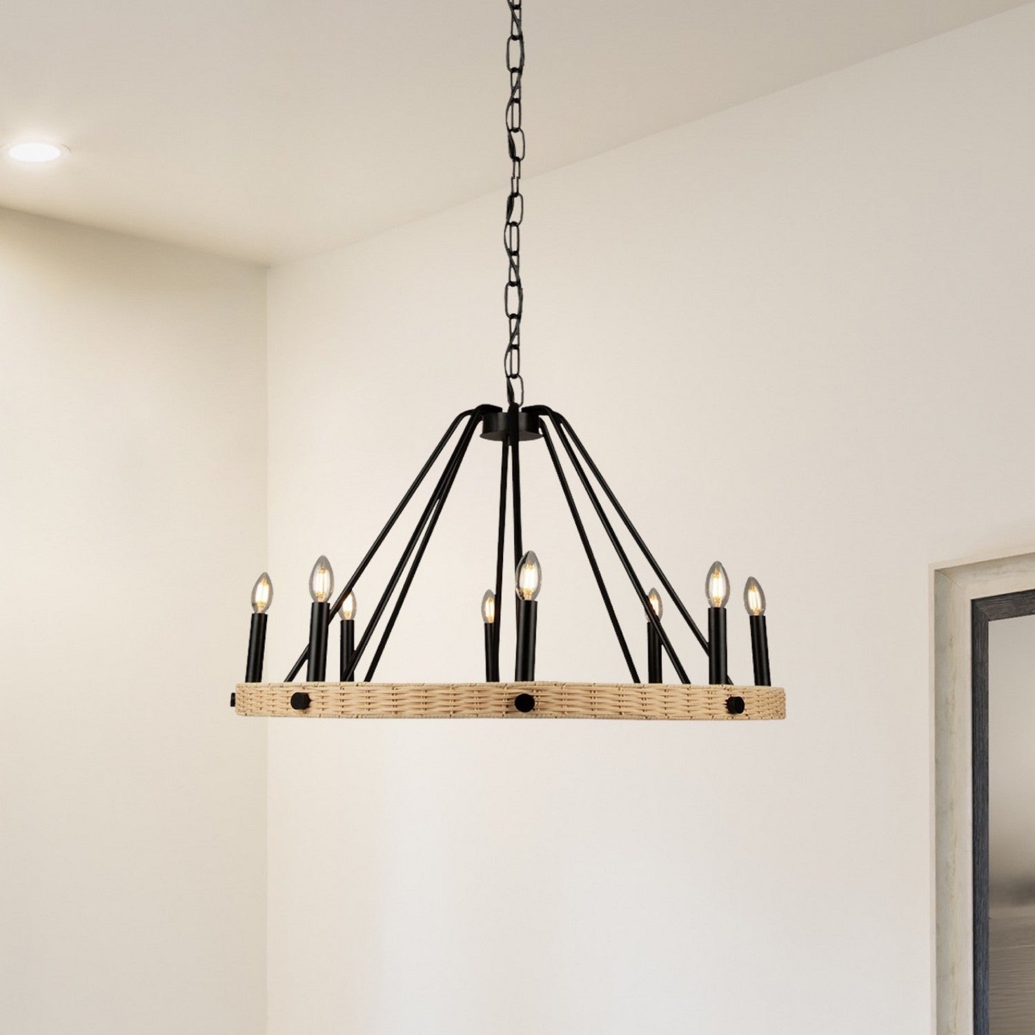 Artcraft - AC11718BK - Eight Light Chandelier - Perris - Black