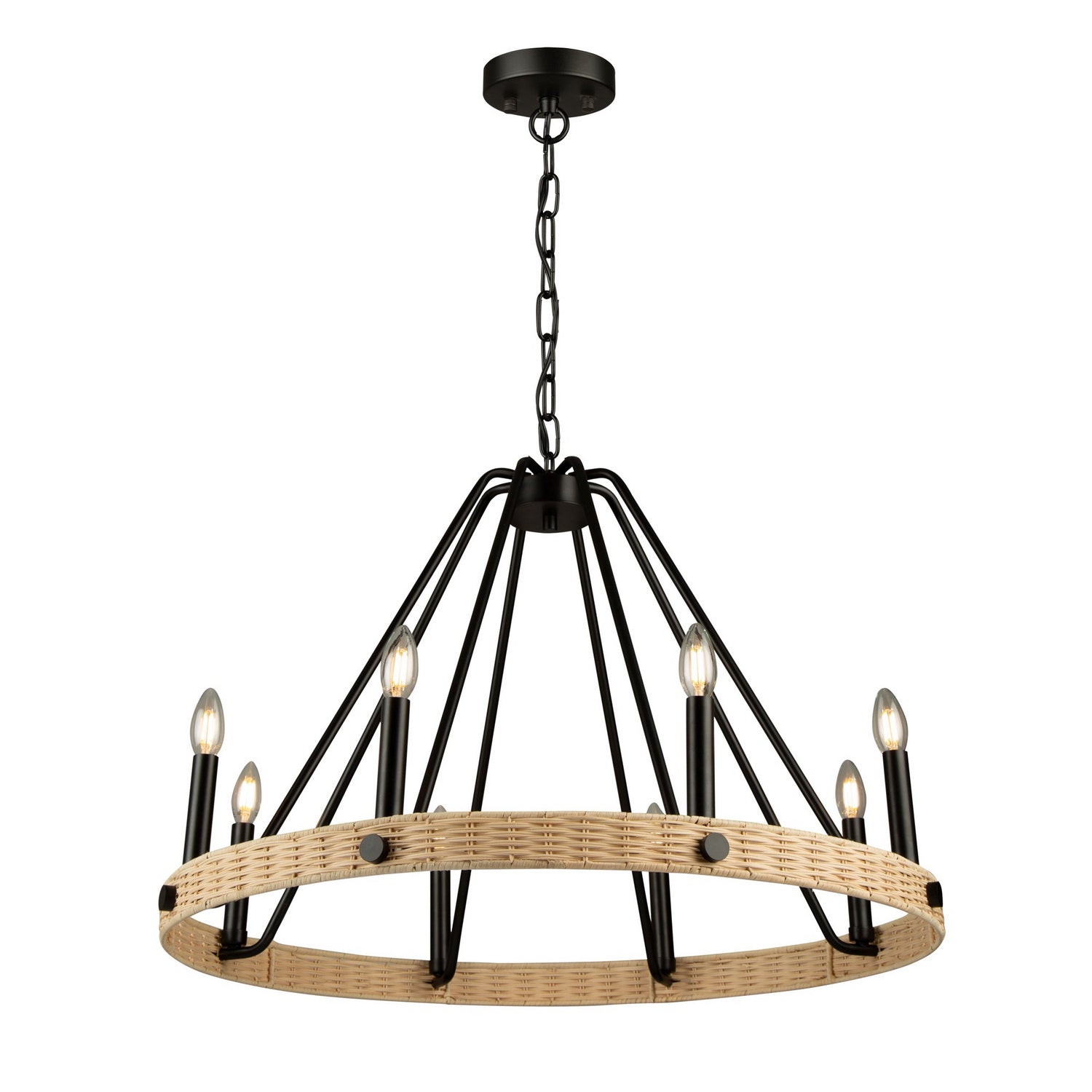 Artcraft - AC11718BK - Eight Light Chandelier - Perris - Black