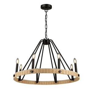 Artcraft - AC11718BK - Eight Light Chandelier - Perris - Black