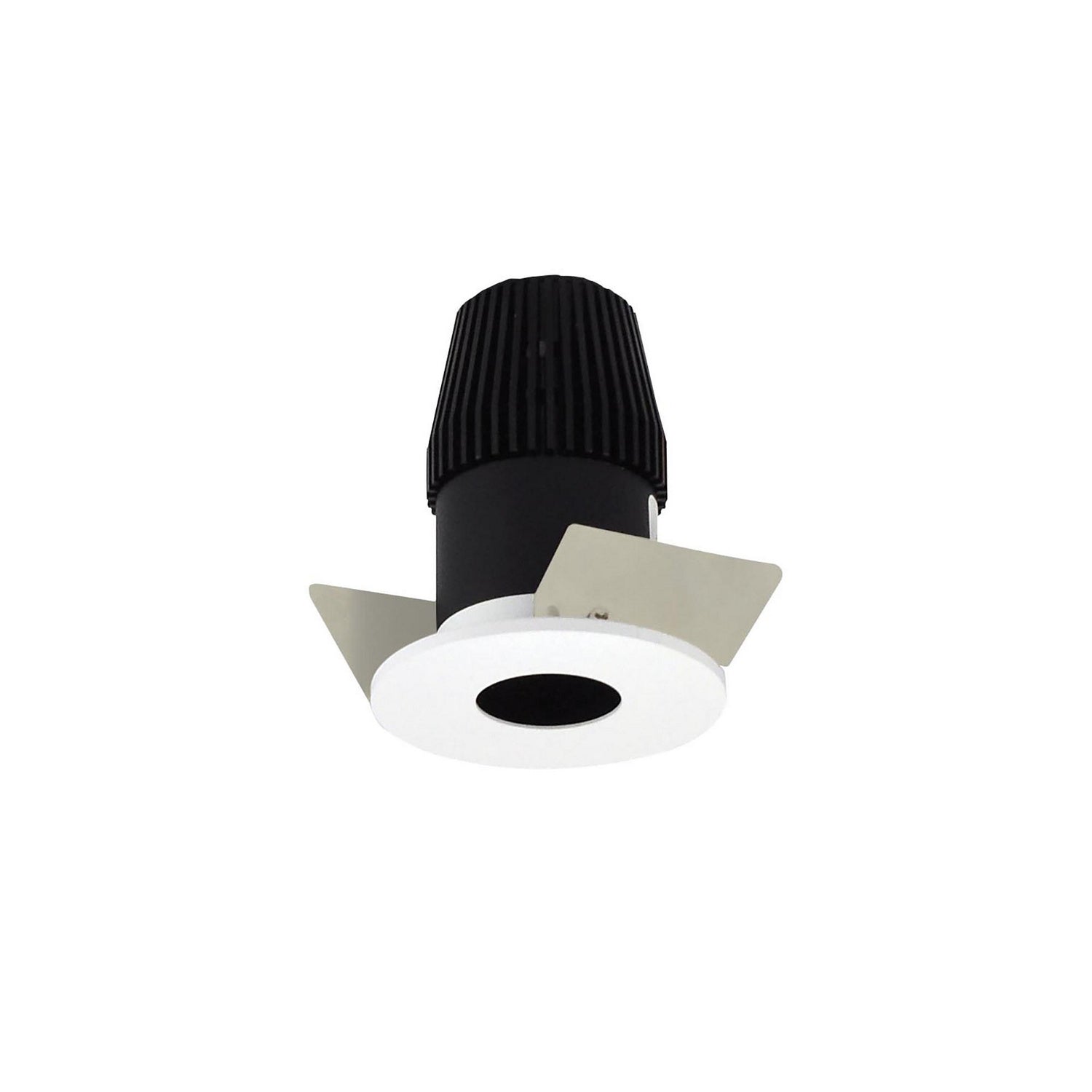 Nora Lighting - NIOB-1RPH27XBMPW - 1" Round Pinhole - Rec Iolite - Black Pinhole / Matte Powder White Flange