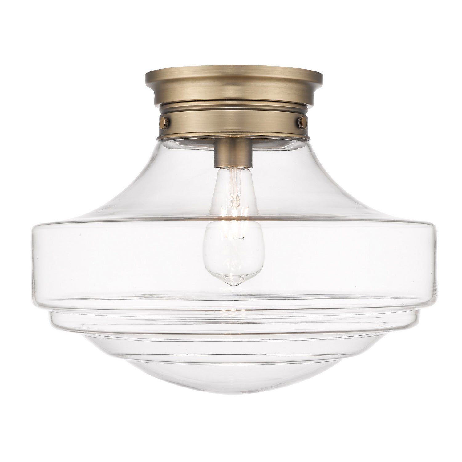 Golden - 0508-LSF MBS-CLR - One Light Semi-Flush Mount - Ingalls MBS - Modern Brass