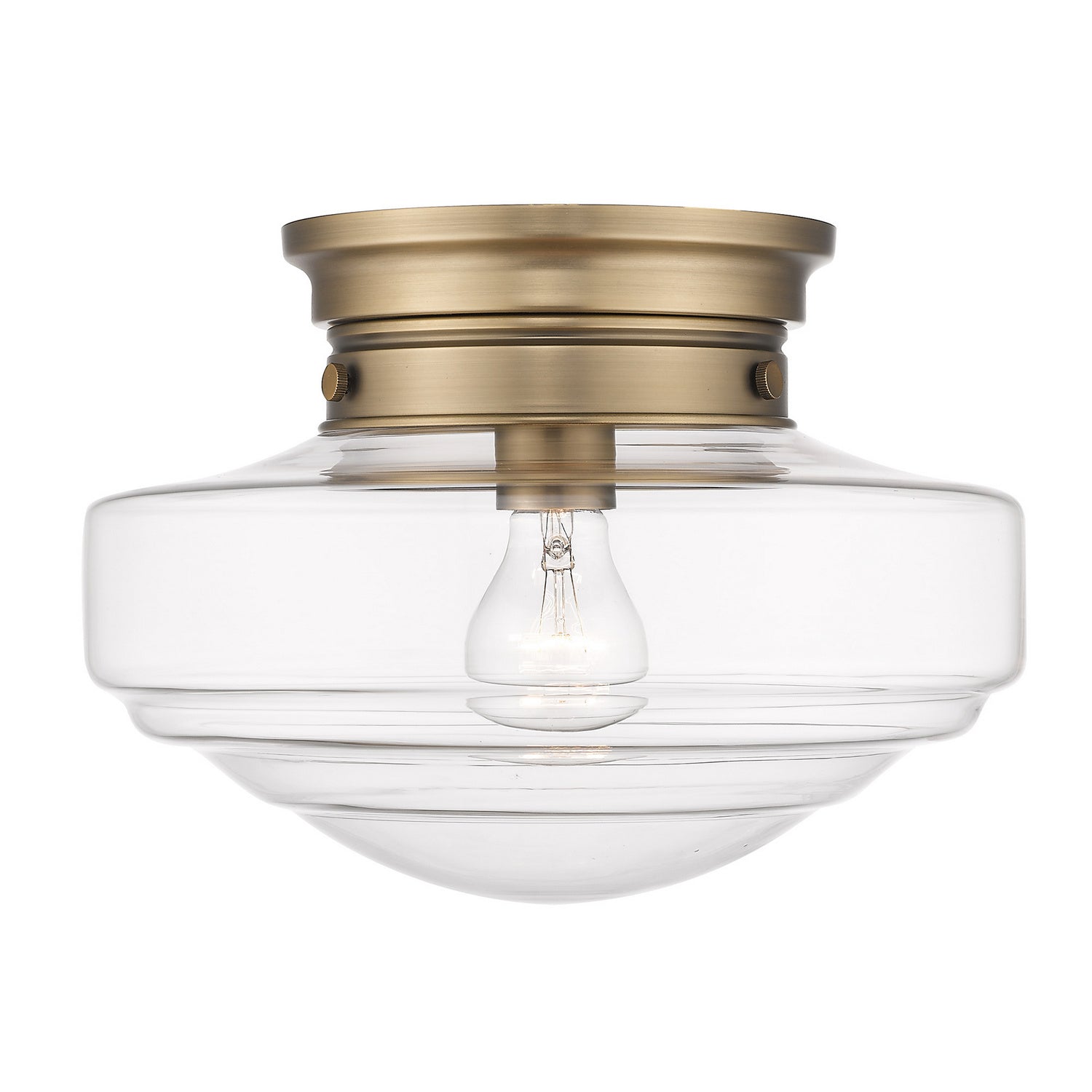 Golden - 0508-SF MBS-CLR - One Light Semi-Flush Mount - Ingalls MBS - Modern Brass