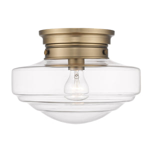 Golden - 0508-SF MBS-CLR - One Light Semi-Flush Mount - Ingalls MBS - Modern Brass