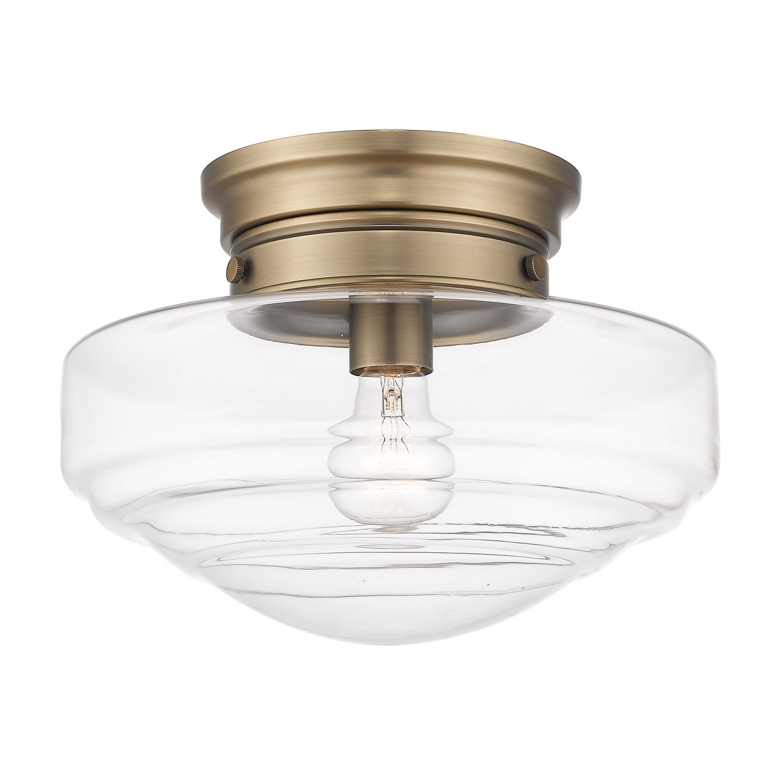 Golden - 0508-SF MBS-CLR - One Light Semi-Flush Mount - Ingalls MBS - Modern Brass