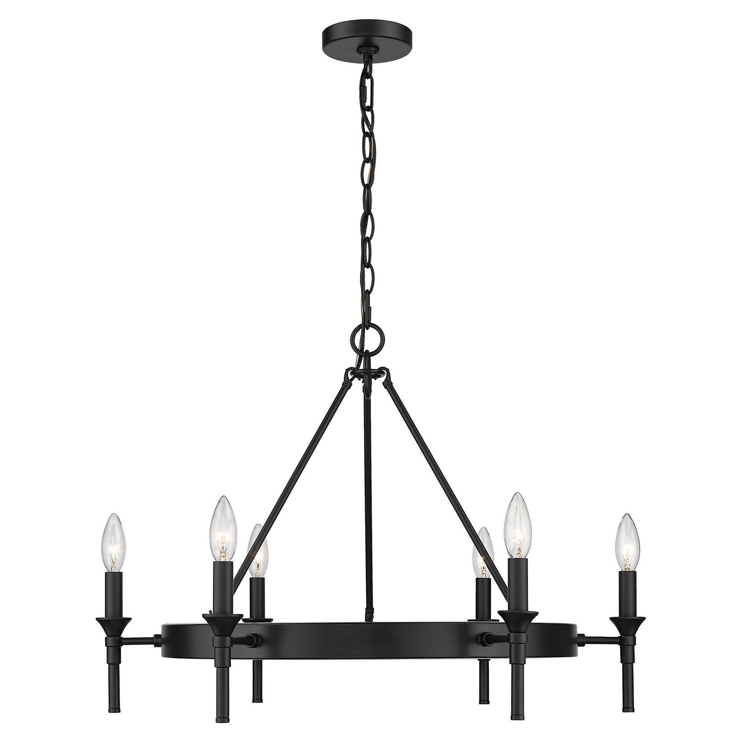 Golden - 1020-6 BLK - Six Light Chandelier - Edinburgh - Matte Black