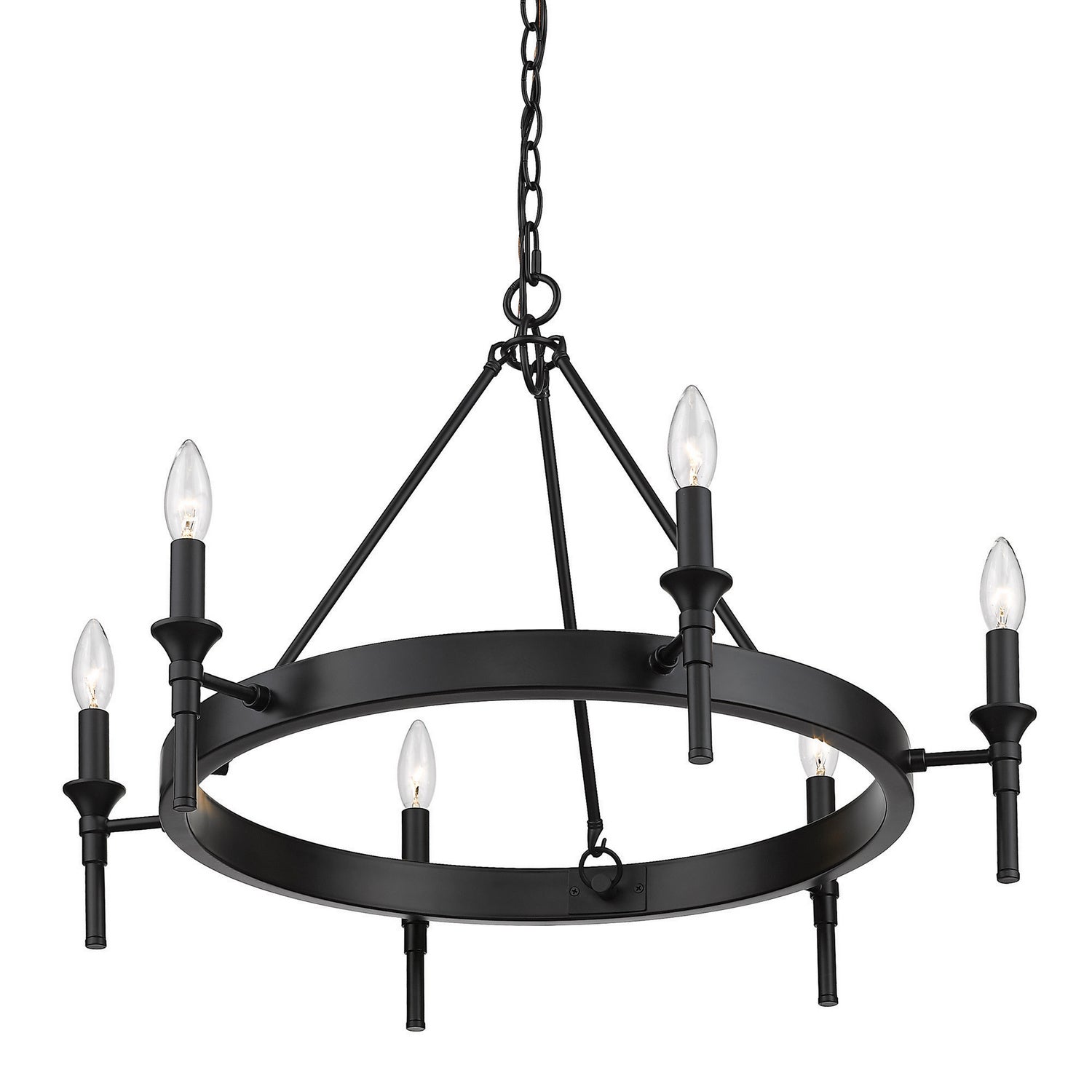 Golden - 1020-6 BLK - Six Light Chandelier - Edinburgh - Matte Black